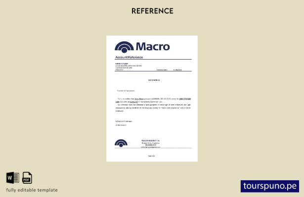 lista para imprimir plantilla de referencia de cierre de Argentina Banco Macro
